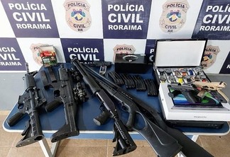 Armas apreendidas durante a Operação Hades em Roraima: conexão criminosa com mais 16 estados (Foto: Divulgação)
