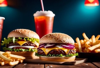 O consumo regular de fast food está associado ao aumento do colesterol LDL, triglicerídeos e pressão arterial, devido ao alto teor de gorduras saturadas, sódio e calorias vazias. (Foto: Reprodução/Freepik)