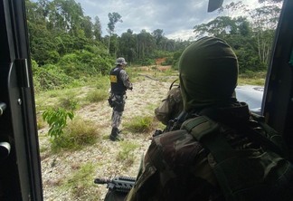 Ação desse fez parte da missão KREA, que faz parte da operação de  desintrusão do garimpo na TI Yanomami. (Foto: Cmdo Op Cj Catrimani)