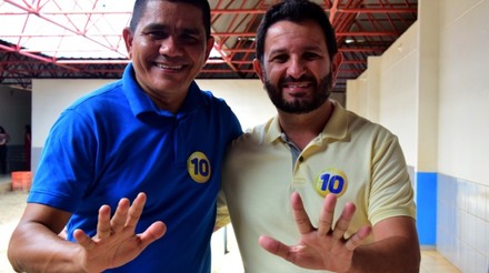 O candidato a prefeito Wagner Nunes e seu vice Irmão Max (Foto: Nilzete Franco/FolhaBV)