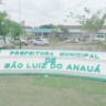 Apesar do nome oficial, Prefeitura de São Luiz tem fachada com nome 'Anauá' (Foto: Ascom Marcos Jorge)