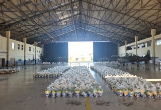 A entrega de cestas faz parte das ações de assistência humanitária na região, declarada em janeiro deste ano. (Foto: reprodução/Forças Armadas)