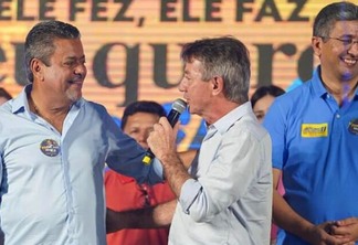 O senador Hiran Gonçalves com o governador Antonio Denarium e o vice Edilson Damião na campanha de 2022 (Foto: Divulgação)