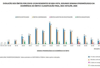 SMSA também divulgou dados sobre a evolução dos óbitos de covid em Boa Vista (Foto: Reprodução SMSA/PMBV)