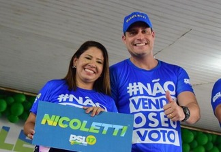 Pelo PSL, deputado federal Nicoletti é candidato a prefeito de Boa Vista e a odontóloga Lidiane Vanderlei é candidata à vice-prefeita (Foto: Nilzete Franco/FolhaBV)