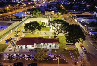 Visão aérea da Praça do Pricumã - Vereador João Rodrigues - Foto: SEMUC/PMBV