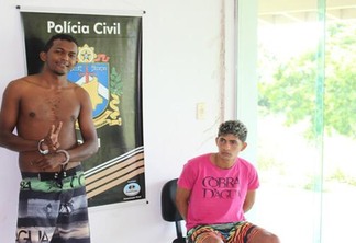 Lourival dos Santos e Dheys Vieira da Silva foram presos na manhã de domingo (Foto: Samara Cordeiro)