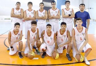 A seleção roraimense de basquete masculino Sub-15 no Campeonato Brasileiro da categoria, em Curitiba (Foto: William Lucas/Inovafoto/CBB)