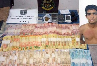 Com o traficante, foram encontrados dinheiro, drogas e celulares (Foto: Divulgação)