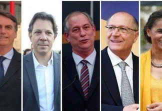 Os candidatos a presidente Jair Bolsonaro (PSL), Fernando Haddad (PT), Ciro Gomes (PDT), Geraldo Alckmin (PSDB) e Marina Silva. (Foto: Pesquisa por imagem)