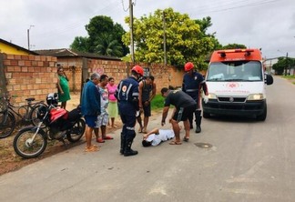 A polícia deu suporte a vítima até a chegada do Samu (Foto: Aldenio Soares)