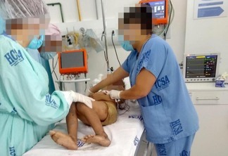 A criança foi levada pela própria guarnição até o Hospital da Criança Santo Antônio onde recebeu atendimento médico (Foto: Divulgação)