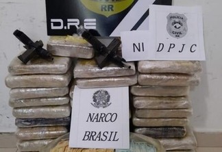 Dez quilos da droga foram interceptados pelos policiais, em poder dos suspeitos, que estavam a caminho do Aeroporto Internacional Atlas Cantanhede (Foto: Divulgação)