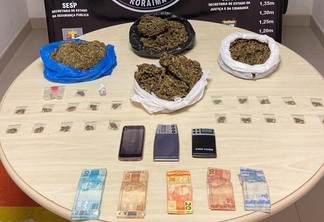 Segundo a polícia, parte da droga já estava dividida em pequenas porções (Foto: Divulgação/FTSP/RR)