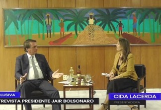 O presidente Jair Bolsonaro em entrevista exclusiva à FolhaBV (Foto: Reprodução)