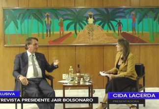 O presidente Jair Bolsonaro em entrevista exclusiva à FolhaBV (Foto: Reprodução)