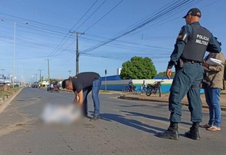 Vítima teve corpo isolado na via (Foto: Divulgação)