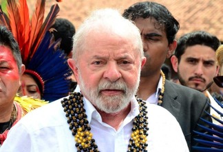 O presidente Luiz Inácio Lula da Silva em entrevista, em Boa Vista (Foto: Nilzete Franco/FolhaBV)