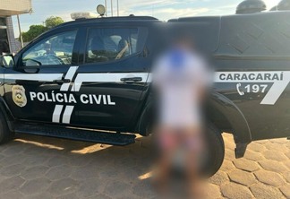 Suspeito foi levado à delegacia de Caracaraí (Foto: Divulgação/PCRR)
