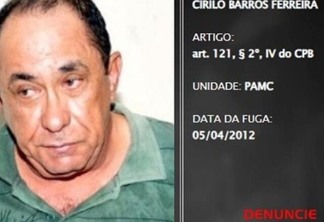Cirilo responde pelos crimes de homicídio e porte ilegal de arma (Foto: Dicap) 