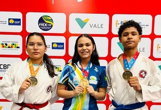 Geovana Leite, Isabela e João Megias foram os responsáveis pelas primeiras medalhas à delegação roraimense. (Foto: reprodução/Seed)