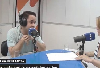 Gabriel Mota em entrevista à Folha FM (Foto: Reprodução/Facebook/Folha FM)