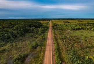 Trecho sem asfalto da BR-319, entre Humaitá e Realidade, no Amazonas. (Foto: Alberto César Araújo/Amazônia Real)