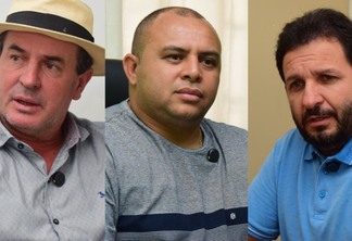 Gaúcho da Soja, Valdenir Magrão e Wagner Nunes, candidatos a prefeito de Alto Alegre (Fotos: Nilzete Franco/FolhaBV)