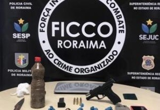 Foram apreendidos mais de 1 kg de cocaína pronta para a venda, além de uma pistola (Foto: Ascom/FICCO-RR)