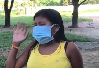 Lucita Sanumã pede respostas do paradeiro do corpo do filho (Foto: Reprodução / Vídeo Condisi)