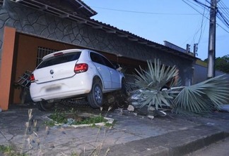 No acidente, foram destruídos alguns objetos de decoração e derrubada uma palmeira azul que havia na frente da casa - Foto: Aldenio Soares