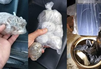 Os entorpecentes foram encontrados nos bolsos dos suspeitos e em uma lata escondida nos fundos de um imóvel - Foto: Divulgação/PMRR