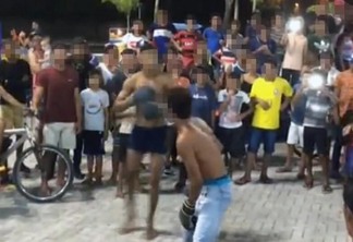 Imigrantes promovem lutas de boxe irregularmente na praça do 13 de Setembro (Foto: Reprodução)