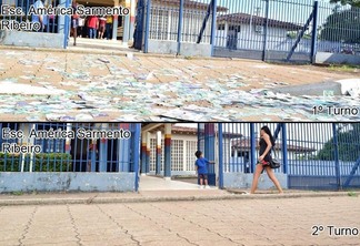 Na escola América Sarmento, no bairro Pintolândia, onde há o maior número de eleitores, hoje estava limpa (Foto: Nilzete Franco/FolhaBV)