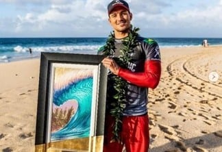Gabriel Medina em ação pelo Circuito Mundial de Surfe