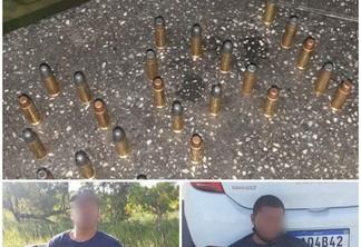 As munições foram apreendidas e os infratores encaminhados à delegacia do município (Foto: Divulgação)