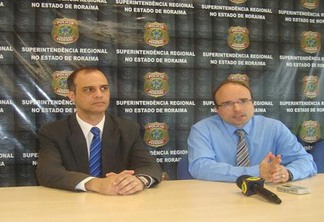Corregedor da PF, Agostin Gomes Cascardo, e o delegado Alan Robson (Foto: Ribamar Rocha)