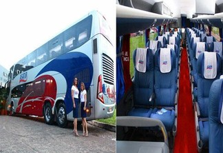 Novos ônibus da Asatur oferecem mais conforto, segurança, serviço de lanche a bordo e TV digital (Foto: Diane Sampaio)