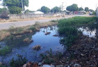A água suja e forte odor denunciam o problema diário vivenciado pelos moradores do Cambará (Foto: Divulgação)