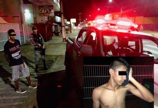 Um dos suspeitos do ataque com ácido foi preso instantes depois pela Força Nacional (Foto: Aldenio Soares)