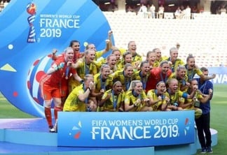 Time da Suécia conseguiu a terceira colocação da Copa do Mundo Feminina após vencer a Inglaterra por 2 a 1 (Foto: AFP)