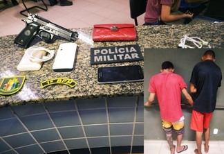 Os dois assaltantes confessaram os crimes na Central de Flagrantes (Foto: Aldenio Soares)