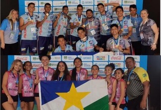 As duas escolas conquistaram a dourada na modalidade voleibol em Palmas/TO (Foto: Divulgação)