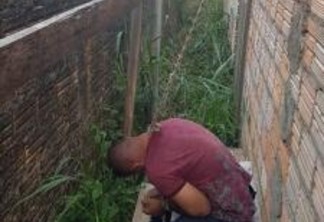 Vítima foi encontrada desacordada atrás de uma construção inacabada (Foto: Divulgação/PM)
