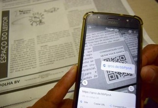 Código pode ser escaneado pela maioria dos celulares (Foto: Diane Sampaio/FolhaBV)