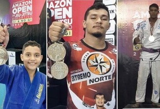 Atletas Hallysson Marcelino, Hyago Derzi e João Paulo conquistaram medalha de ouro para Roraima (Fotos: Divulgação )
