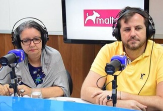 Emerson Baú e Conceição Escobar no programa Agenda da Semana, da Rádio Folha (Foto: Diane Sampaio/FolhaBV)