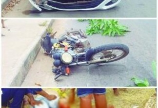 O motociclista foi atingido na lateral esquerda e ficou desacordado (Foto: Divulgação)