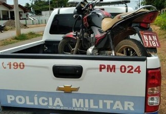 O menor foi levado até a Delegacia da região, onde foram feitos os procedimentos e a motocicleta foi apresentada ao Ciretran do município (Foto; Divulgação)