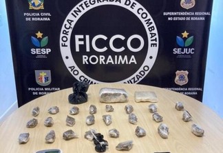 Além da droga, foram encontrados balança de precisão, canivete, espátula, papel e várias embalagens destinadas ao acondicionamento da droga (Foto: Ascom/Ficco-RR)
